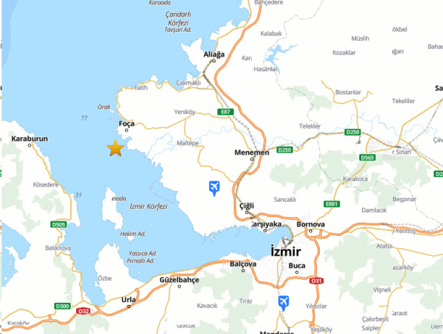 İzmir'de 3.7 büyüklüğünde deprem