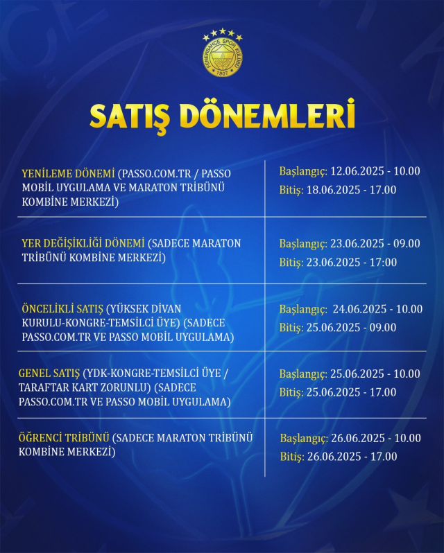 Kale arkası 20 binden fazla! Fenerbahçe'de yeni sezon kombine fiyatları belli oldu