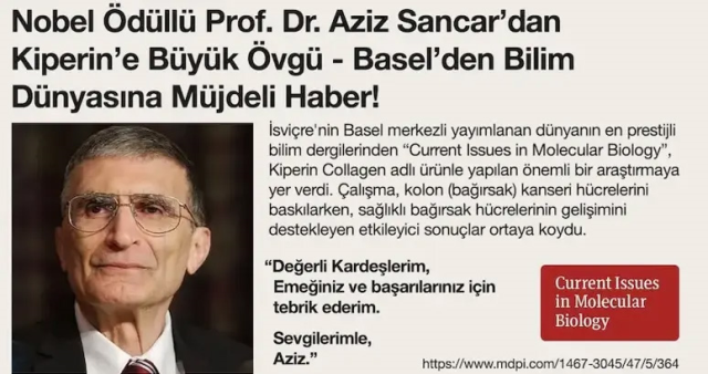 Kolon kanserine ilişkin araştırma, Prof. Dr. Aziz Sancar'dan tebrik aldı Kolon kanserine ilişkin araştırma, Prof. Dr. Aziz Sancar'dan tebrik aldı