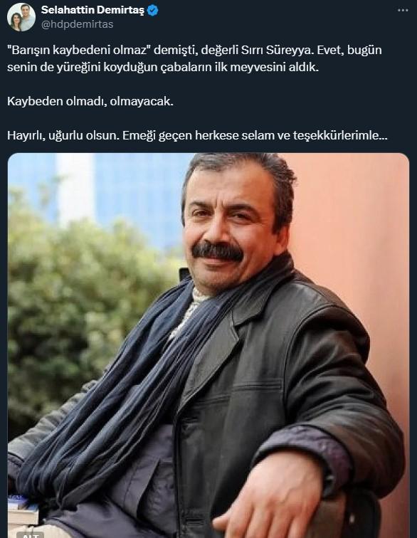 Selahattin Demirtaş'tan PKK'nın silah bırakmasının ardından dikkat çeken mesaj