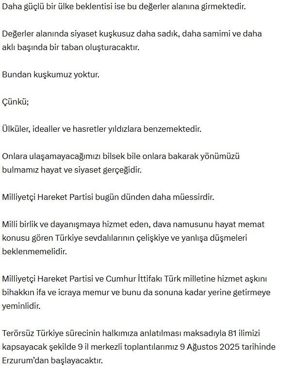 Bahçeli'den Terörsüz Türkiye mesajı: Devletin pazarlık yaptığını iddia edenler müfteridir