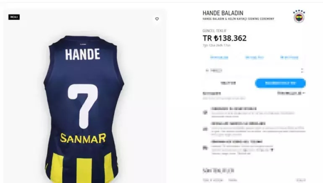 Hande Baladın'ın forması açık artırmada rekora koşuyor! Mourinho ve Arda Güler'i bile solladı