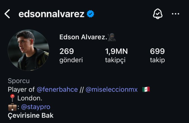 Edson Alvarez, taraftardan gelen tepki sonrası profilindeki o ifadeyi kaldırdı Edson Alvarez, taraftardan gelen tepki sonrası profilindeki o ifadeyi kaldırdı