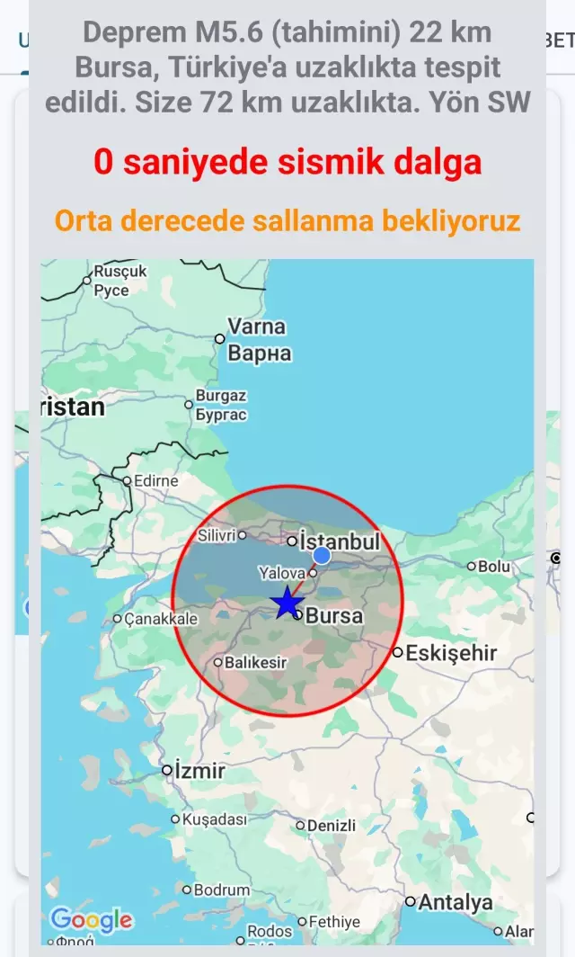 3.3'lük deprem öncesi telefonlara gönderilen uyarı mesajı infial yarattı