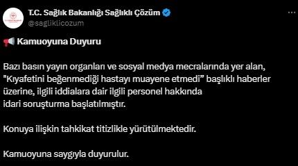 Doktorun kıyafetini beğenmediği kadını muayene etmemesi infial yarattı
