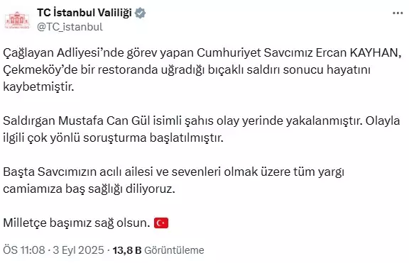İstanbul'da Cumhuriyet Savcısı boğazı kesilerek öldürüldü İstanbul'da Cumhuriyet Savcısı boğazı kesilerek öldürüldü