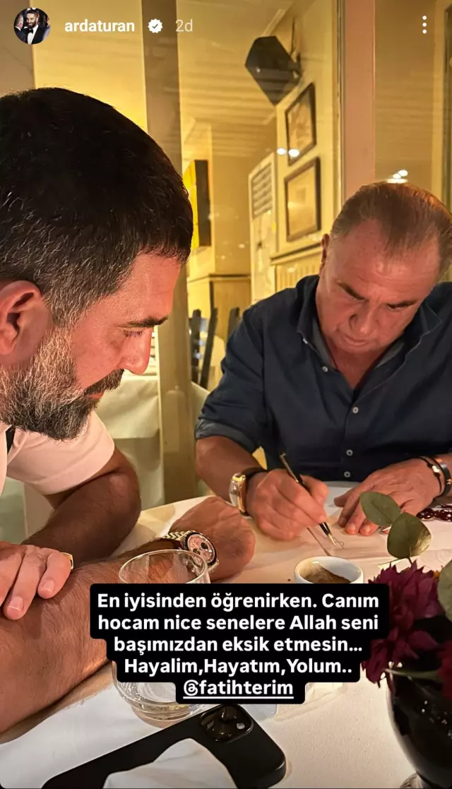 Düştüğü not çok konuşulur! Arda Turan'dan Fatih Terim paylaşımı