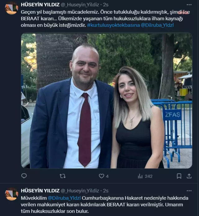 Dilruba Kayserilioğlu beraat etti