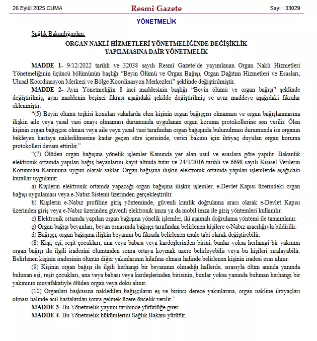 Organ bağışında yeni dönem! Artık e-Devlet ve e-Nabız üzerinden yapılabilecek