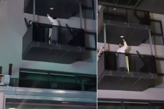 Kendi şarkısını duyunca dayanamadı! Sefo bornozuyla balkona fırladı