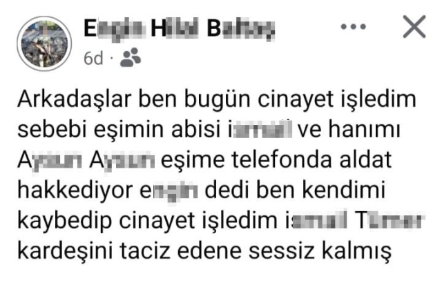 Eşini öldürüp cinayeti sosyal medyadan itiraf etti Eşini öldürüp cinayeti sosyal medyadan itiraf etti