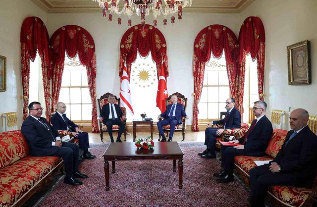 Cumhurbaşkanı Erdoğan, KKTC Cumhurbaşkanı Erhürman ile görüştü