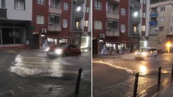 Trabzonda şaşkına çeviren olay! Şiddetli yağmur kasisi yerinden söktü