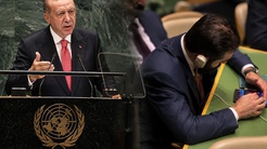 Erdoğan BMde konuşurken skandal görüntü! Şara telefonundan başını kaldırmadı