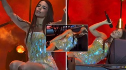 Şarkıcı Simge sahnede kendinden geçti
