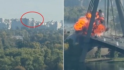 Rusya, Kievdeki Kuzey Köprüsünü vurdu! O anlar saniye saniye kamerada