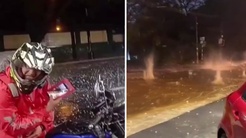 Asuncionda tenis topu büyüklüğünde dolu yağışı araç ve binalara hasar verdi