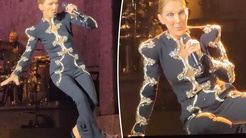 Céline Dion sahnede düştü, hiçbir şey olmamış gibi konsere devam etti