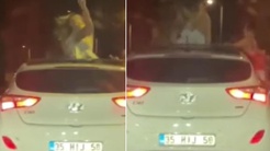Böyle eğlence olmaz olsun! İki genç kızın yaptıklarına bakın