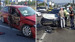 Kavşakta feci kaza! İki araç çarpıştı, 5 kişi yaralandı