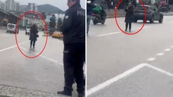 Eşi çocuklarını göstermeyince bıçağı kendi boğazına dayadı! O anlar kamerada