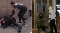 Esnaf dükkanını yağmacılardan sopayla korumaya çalıştı