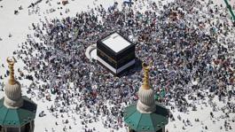 Dünyanın en büyük saatinin balkonundan Kabe-i Muazzama görüntülendi