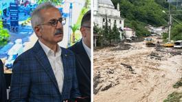 Bakan Uraloğlu, selin vurduğu Trabzona gitti: Kaybolan vatandaşımızı arama çalışmaları sürüyor
