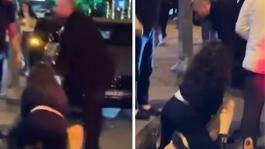 Beşiktaşta sokak ortasında üç kadın birbirine girdi