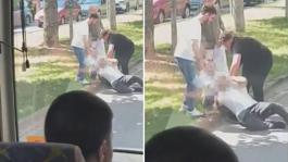 Trafikte boğazına kemer geçirdiği adamı yerde sürükledi