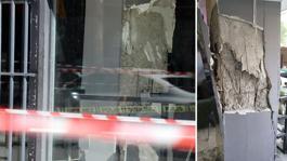 7 katlı apartmanın taşıyıcı kolonu bomba gibi patladı