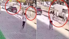 Ortasında kaldığı kavgadan kaçarken minibüsün altında kaldı! Dehşet anları kamerada