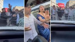 Düğün konvoyunun ortasında kalan karı-koca dehşeti yaşadı