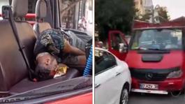 Safari aracını kullanırken baygınlık geçirdi, park halindeki arabalara çarptı