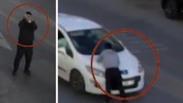 Fenerbahçe stadı önünde el hareketi yaptı! Uyaran güvenlik görevlisini arabayla metrelerce sürükledi