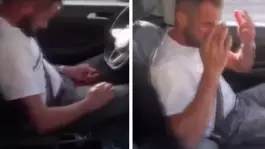 Trafiği tehlikeye soktu! Yolun ortasında uyudu, o anlar kameralarda