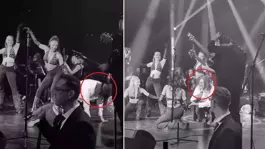 Sahnede talihsiz kaza: Çelikin düştüğü anlar kameraya yansıdı