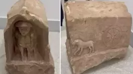Roma dönemine ait mezar steli ele geçirildi! Değeri dudak uçuklattı