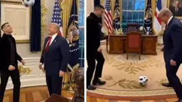 Trump ve Ronaldo, Oval Ofiste maç yaptı