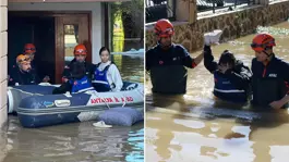 24 saatte 74 kilogram yağış! Su göğüs hizasına çıktı, vatandaşlar botla kurtarıldı