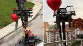 14 Şubatı unuttu, eşinin gönlünü iş makinesiyle aldı