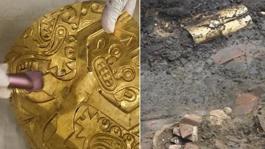 Kazmayı vurdukları mezardan altın fışkırdı