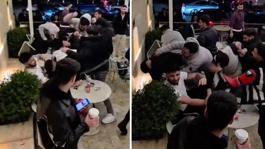 Kafede tekme tokat kavga ettiler