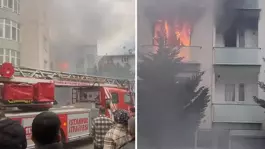 Maltepede 4 katlı binada yangın! Mahsur kalan 4 kişi kurtarıldı