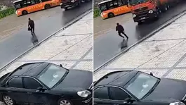 Dikkatsizliği canına mal oluyordu! Mucize kaza kamerada