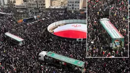 İrandan gövde gösterisi gibi cenaze töreni! On binler akın etti