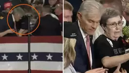 Trumpın mitinginde fenalaşan kadına Mehmet Öz müdahale etti