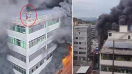 Can pazarı! Alevlerin sardığı binada mahsur kaldılar