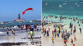 Çağrı Bey Somalide! Türk bayrağını gören sahile akın etti