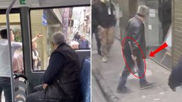 Elinde balta, ağzında küfür! Yolcu otobüsüne tehditler savurdu